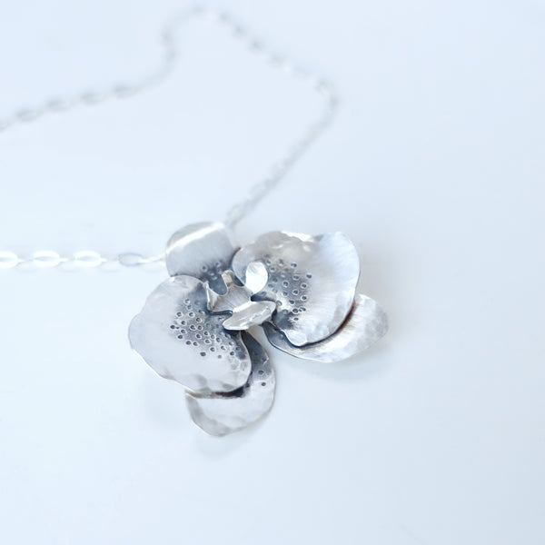 Silver Orchid Pendant #2