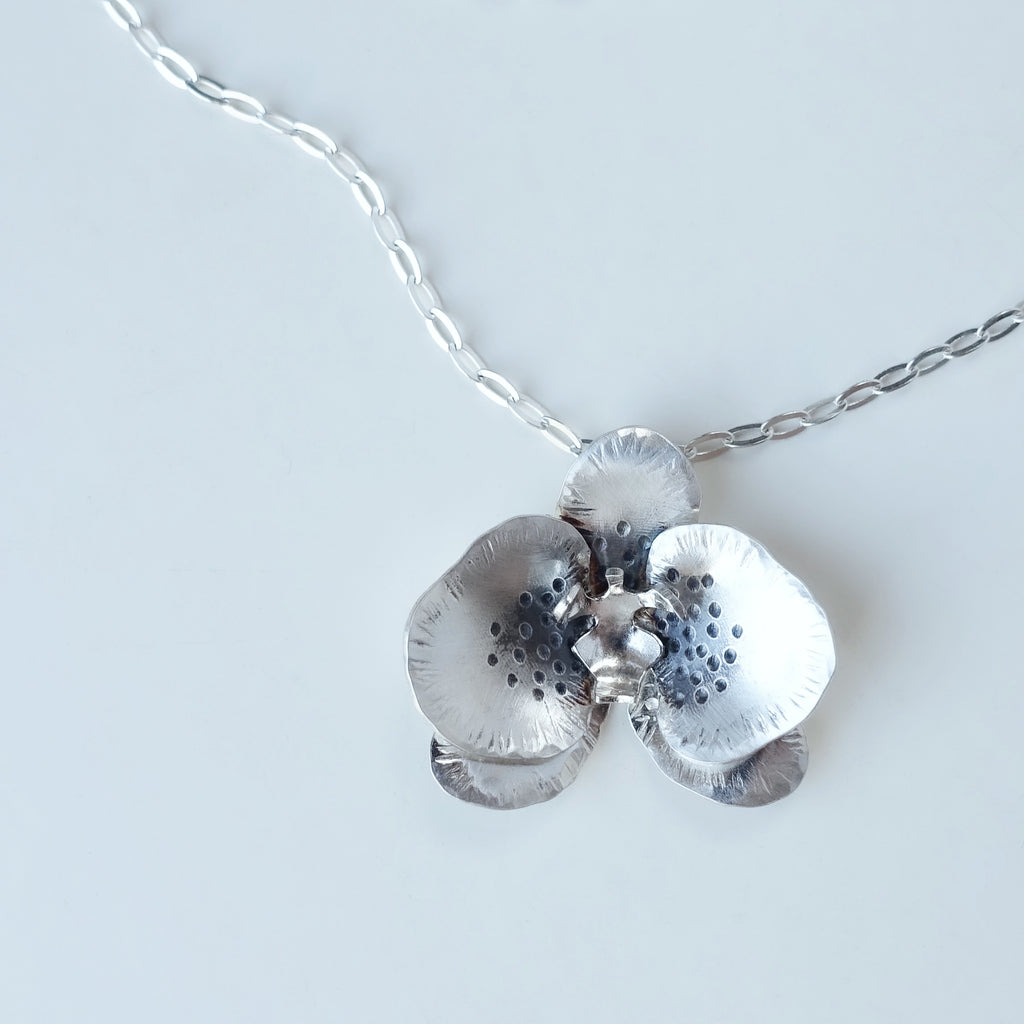 Silver Orchid Pendant #1