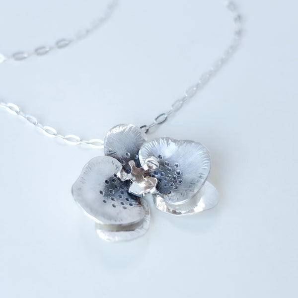 Silver Orchid Pendant #1