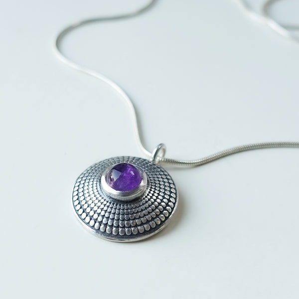 Agnes Amethyst Shield Pendant