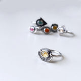 Yellow Fan Tourmaline Ring