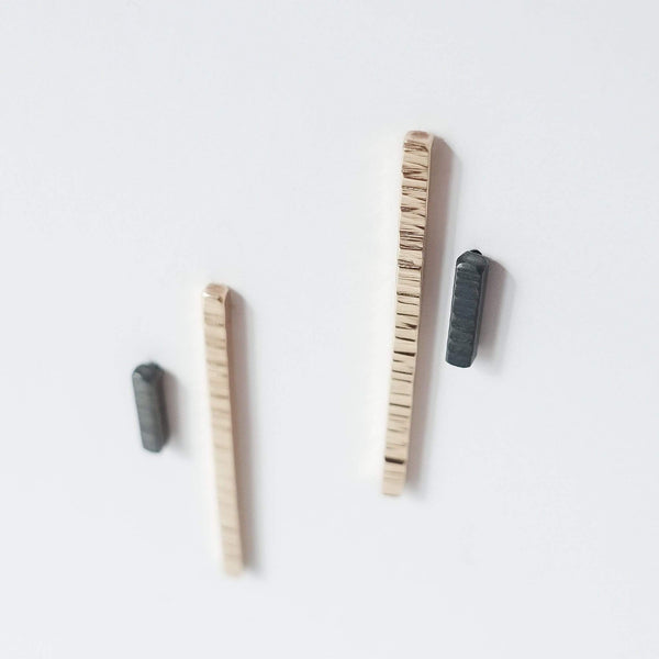 Long Textured Bar Studs