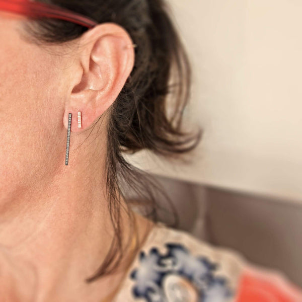 Bonnie Magpie Earrings Short Textured Bar Studs