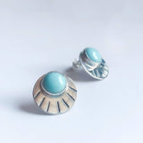 Bonnie Magpie Earrings Turquoise Eyelash Studs