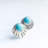 Bonnie Magpie Earrings Turquoise Eyelash Studs
