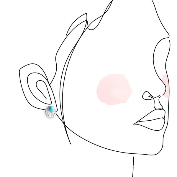 Bonnie Magpie Earrings Turquoise Eyelash Studs