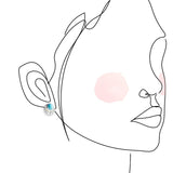 Bonnie Magpie Earrings Turquoise Eyelash Studs